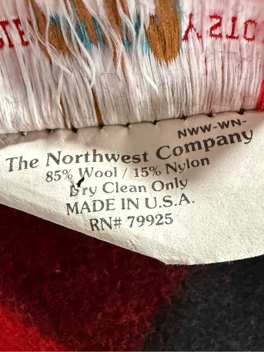 Vintage Marlboro Country Store Red Buffalo Check Plaid Wool Cabin Blanket USA